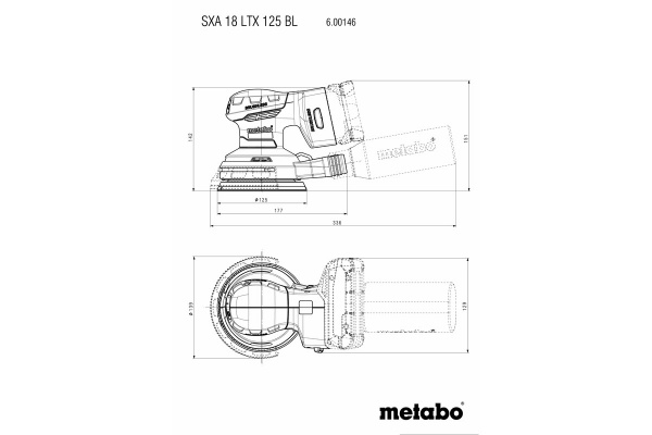 Аккумуляторная эксцентриковая шлифовальная машина Metabo Set SXA 18 LTX 125 BL